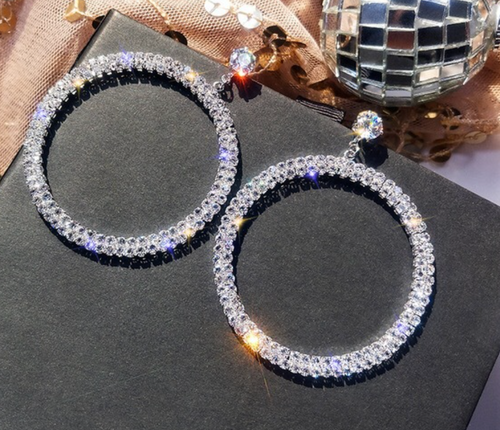 Silver Drop Circle Shaped Earring